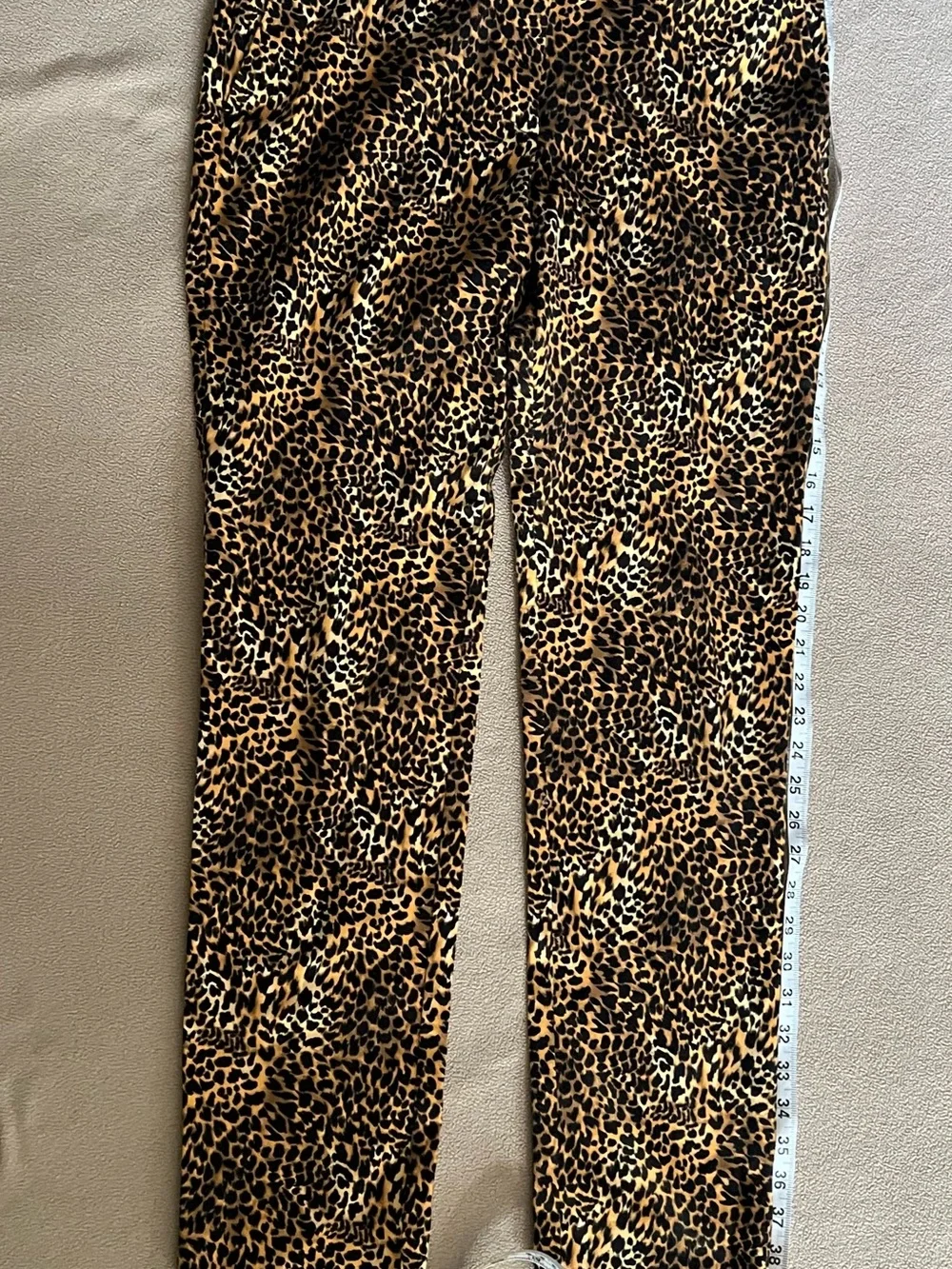 Michael Kors Leopard Print Straight Leg Stretch Pants - Size 10